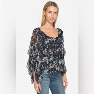 Johnny Was Walter Floral Silk Top